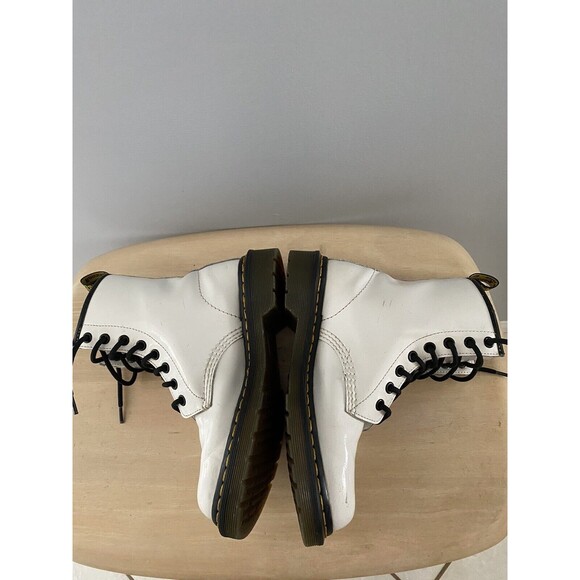 Dr Martens Boots Smooth White Patent Leather Pascal Womens 6 AirWair Docs 1460 - Picture 5 of 13
